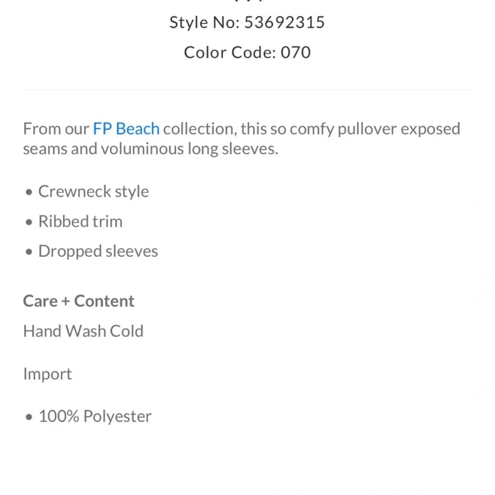 💫NEW!💫 Free People Beach Happy Pullover - Picture 7 of 7